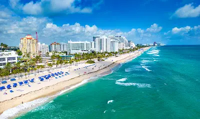 The beautiful sandy beach of Fort Lauderdale, Florida, a top affordable travel destination